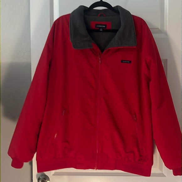 VTG Land’s End thick red squall coat XL  jacket outdoor classic oversized warm - Picture 1 of 11